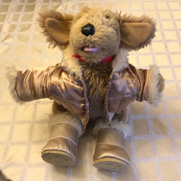 Gold build a bear dog w boots and coat - Picture 2 of 9